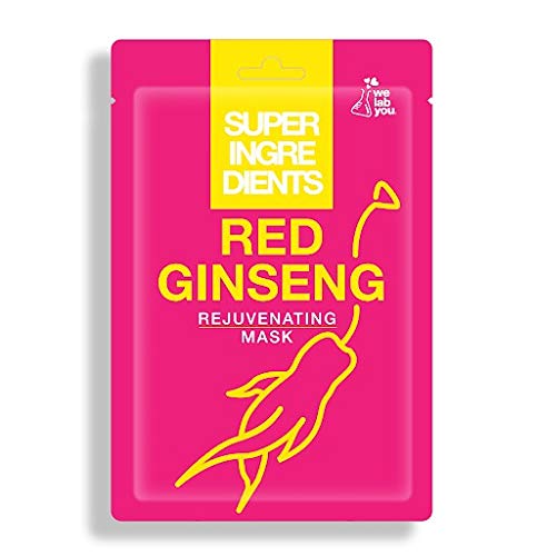 WE LAB YOU - Super Ingredients Red Ginseng Rejuvenating Mask, Mascarilla Coreana Antiedad, 10 Unidades