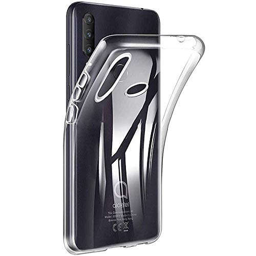 Weideworld Funda para Alcatel 1S 2020 + [2 Piezas] Cristal Templado, Ultra Fina Silicona Transparente TPU Carcasa Anti-Choque Anti-arañazos Case para Alcatel 1S 2020