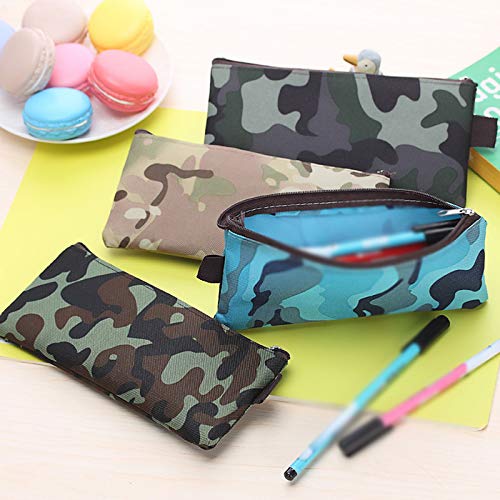 Weimay Lienzo Camuflaje Bolsa de maquillaje Mujeres Bolsa de viaje Bolsa de cosméticos Bolsa de almacenamiento portátil multifuncional Estudiante Papelería Bolso de la pluma, Amarillo