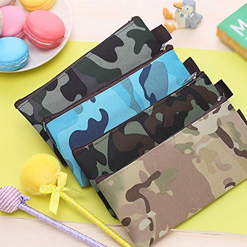 Weimay Lienzo Camuflaje Bolsa de maquillaje Mujeres Bolsa de viaje Bolsa de cosméticos Bolsa de almacenamiento portátil multifuncional Estudiante Papelería Bolso de la pluma, Amarillo