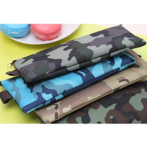 Weimay Lienzo Camuflaje Bolsa de maquillaje Mujeres Bolsa de viaje Bolsa de cosméticos Bolsa de almacenamiento portátil multifuncional Estudiante Papelería Bolso de la pluma, Amarillo