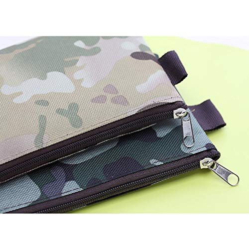 Weimay Lienzo Camuflaje Bolsa de maquillaje Mujeres Bolsa de viaje Bolsa de cosméticos Bolsa de almacenamiento portátil multifuncional Estudiante Papelería Bolso de la pluma, Amarillo