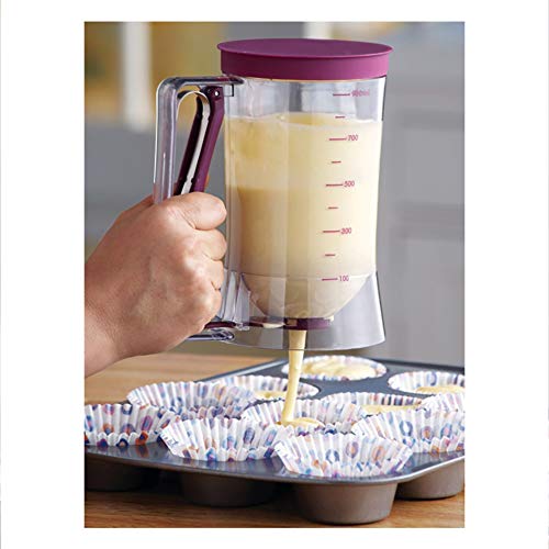 Weimoli Herramienta dispensador Magdalena talud con la Etiqueta de medición Fácil Limpieza: Sin Goteo del dispensador 900 ml Masa Capacidad Conveniente para Hacer Pasteles panqueques molletes