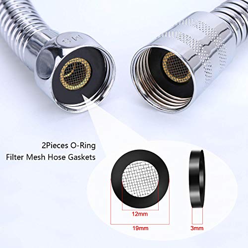 Wemk 7 Paquetes de Perlas Minerales para Alcachofa de Ducha, Perlas de Filtrado de Diámetro de 2.5mm, con 2 Juntas de Goma O-Ring para Manguera, Bolas de Filtro de Cabezal de Ducha