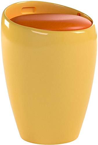 Wenko 20626100 Candy - Taburete con Bolsa para la Colada (diámetro de 36 cm, Altura de 50,5 cm), Color Naranja