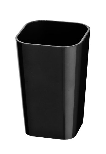 Wenko Vaso para Cepillos de Dientes, Poliestireno, Negro, 7.3x7.3x11 cm