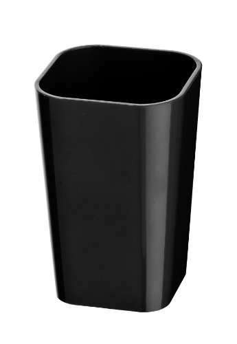 Wenko Vaso para Cepillos de Dientes, Poliestireno, Negro, 7.3x7.3x11 cm