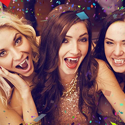 WENTS Dientes de Vampiro 9PCS Orejas de Duende de Cosplay Orejas de Hadas de Látex y Colmillos de Vampiro Dientes Falsos para Accesorios de Disfraces de Fiesta de Halloween