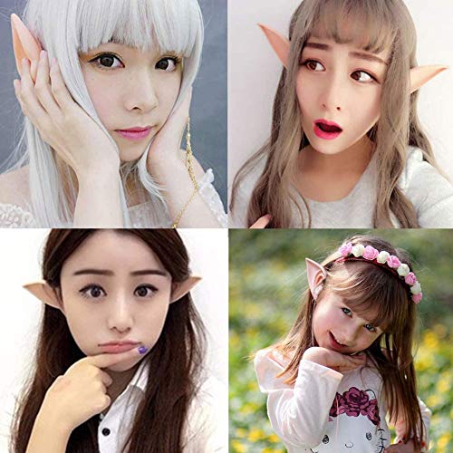 WENTS Dientes de Vampiro 9PCS Orejas de Duende de Cosplay Orejas de Hadas de Látex y Colmillos de Vampiro Dientes Falsos para Accesorios de Disfraces de Fiesta de Halloween