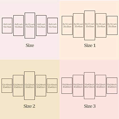 WERCV 5 Piezas de Cuadros de Arte Ciudad Grande decoración de Alta definición Paneles de Pared para el hogar Lienzo Pintura sin Marco-Size3