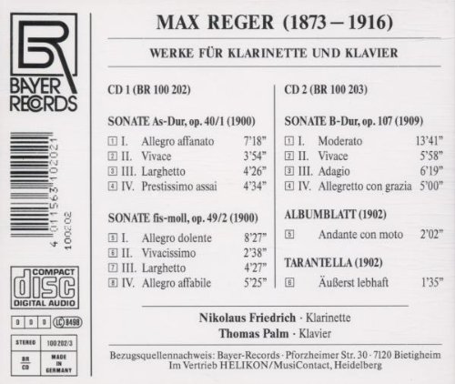 WERKE FUER KLARINETTE UND KLAVIER