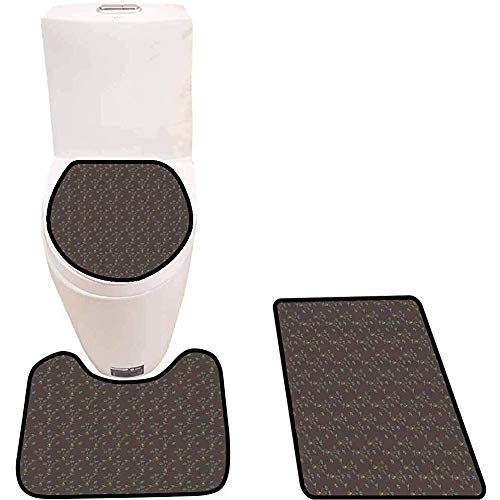 WEURIGEF Juego de Alfombrillas de baño de 3 Piezas Alfombras de baño de Estilo Vintage Alfombras de baño Antideslizantes Suaves para Cocina, Ducha e Inodoro