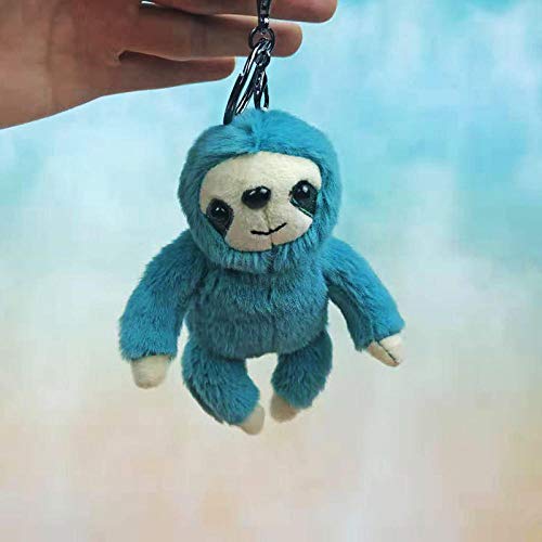 WGYDX Llavero Felpa Perezoso Llavero Azul Perfumado Lindo Perezoso Llavero Colgante para Mujer Bolso Llavero Regalos Bolso Colgante Dama Colgante Llavero