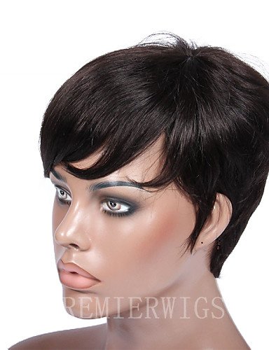 wigstyle pelucas europeos Moda pelo premierwigs Breve rizado estilo Rihanna Color Natural Pelo Humano Vergini brasiliani wigstyle pelucas sin capucha para las mujeres
