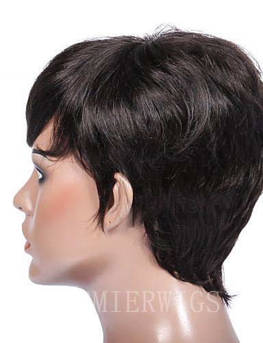 wigstyle pelucas europeos Moda pelo premierwigs Breve rizado estilo Rihanna Color Natural Pelo Humano Vergini brasiliani wigstyle pelucas sin capucha para las mujeres