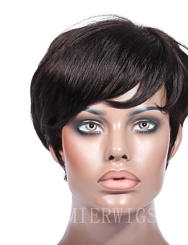 wigstyle pelucas europeos Moda pelo premierwigs Breve rizado estilo Rihanna Color Natural Pelo Humano Vergini brasiliani wigstyle pelucas sin capucha para las mujeres