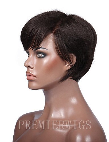 wigstyle pelucas europeos Moda pelo premierwigs estilo Rihanna Color Natural brasiliani Vergini pelucas de cabello humano sin capucha corto pelucas rectas para le