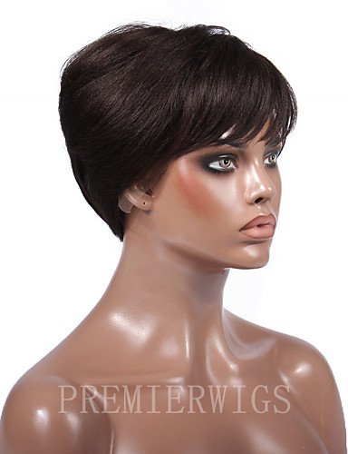 wigstyle pelucas europeos Moda pelo premierwigs estilo Rihanna Color Natural brasiliani Vergini pelucas de cabello humano sin capucha corto pelucas rectas para le