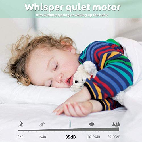 WIKEA Eléctrico Lima de uñas del bebé con luz LED, Multifuncional Set de Pedicura para Bebés y Adultos para las uñas, kit de Cortaúñas 11 intercambiables (Azul)