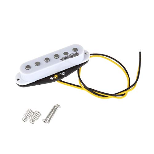 Wilkinson Juego de pastillas de bobina simple Alnico V de tono vintage para guitarra estilo Strat, blanco