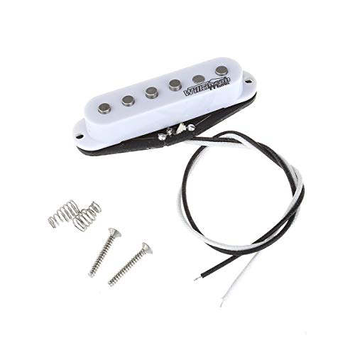 Wilkinson Juego de pastillas de bobina simple Alnico V de tono vintage para guitarra estilo Strat, blanco