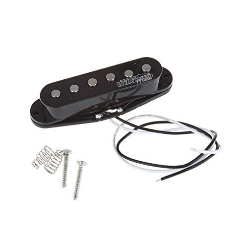 Wilkinson Juego de pastillas de bobina simple de cerámica Vintage Tone de LOW GAUSS para guitarra estilo Strat, negro