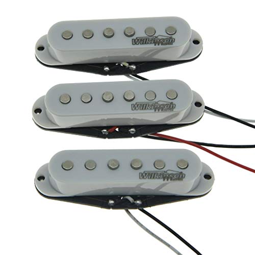 Wilkinson Lic - Pastillas de guitarra, una sola bobina, para Stratocaster, color blanco, vintage, blanco