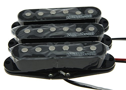 Wilkinson Lic - Pastillas de guitarra, una sola bobina, para Stratocaster, color blanco, vintage, negro