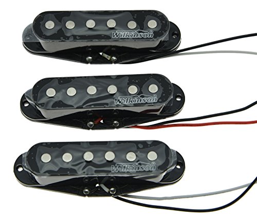 Wilkinson Lic - Pastillas de guitarra, una sola bobina, para Stratocaster, color blanco, vintage, negro