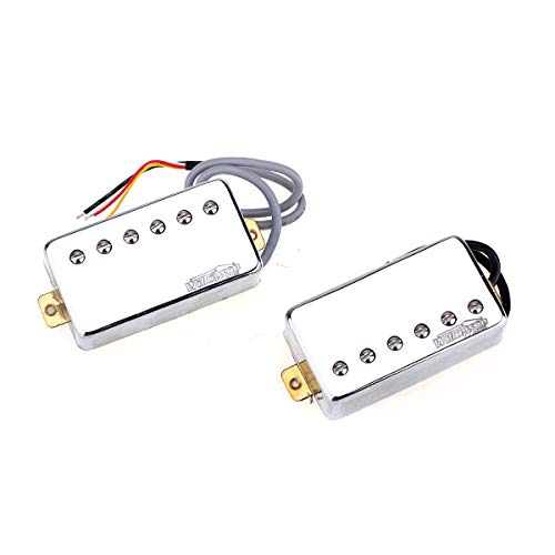 Wilkinson Tono Vintage Alnico 5 Estilo PAF Pastillas Humbucker Pickups Set para Guitarra Eléctrica Les Paul Style, Cromo