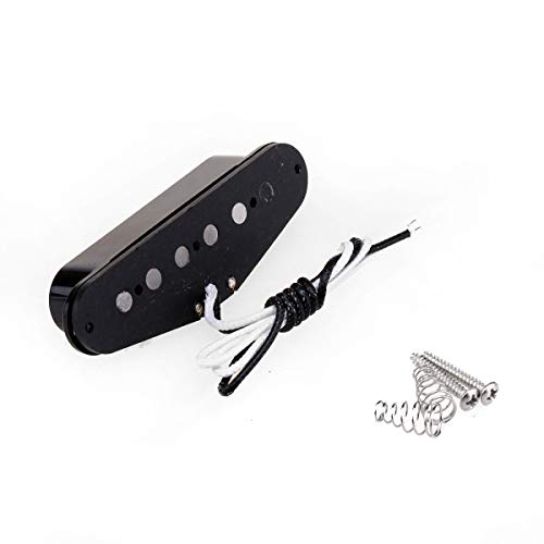 Wilkinson Tono Vintage Alnico 5 Staggered Pastilla de Bobina Simple Pickup Mástil para Guitarra Eléctrica Estilo Strat, Negro