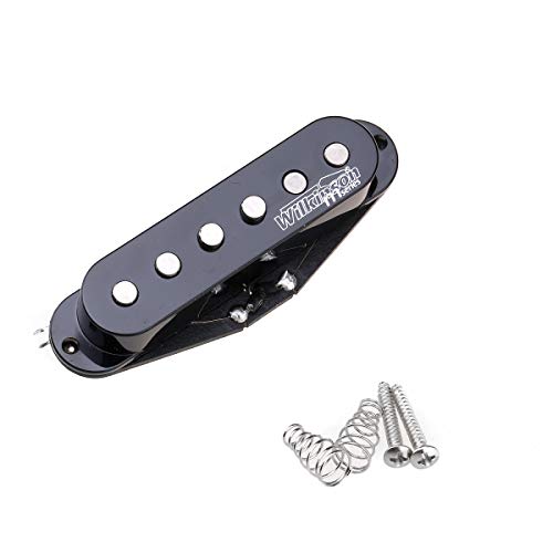 Wilkinson Tono Vintage Alnico 5 Staggered Pastilla de Bobina Simple Pickup Mástil para Guitarra Eléctrica Estilo Strat, Negro