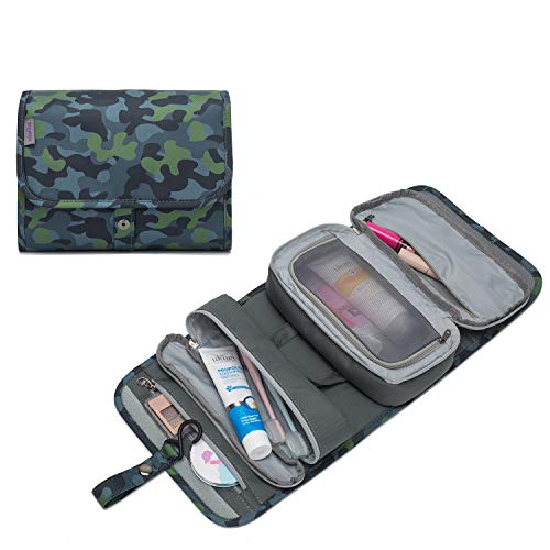 Wind Took Neceser de Viaje para Colgar Neceser Maquillaje Grande Bolsas de Aseo Cosméticos Organizador Accesorios de Baño Plegable Neceser Viajes Vacaciones Viajes de Negocios