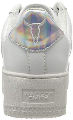 Windsor Smith POP Rosy Brave, Zapatillas de Gimnasio para Mujer, White Silver Holographic, 41 EU