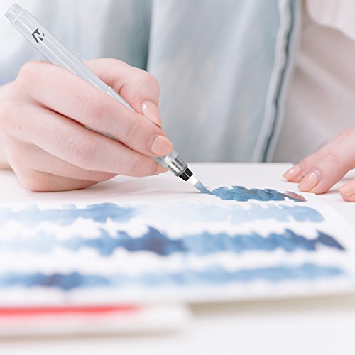 WINTEX set de 3 pinceles de agua (punta fina, media y gruesa) con depósito de agua rellenable - water brush, pincel con depósito de agua, pincel de acuarelas, acuarelas caligrafía