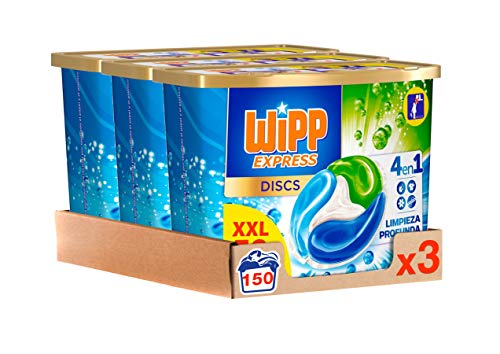 Wipp Express Detergente en Cápsulas, 50 Discos, Pack de 3, Total: 150 Discos