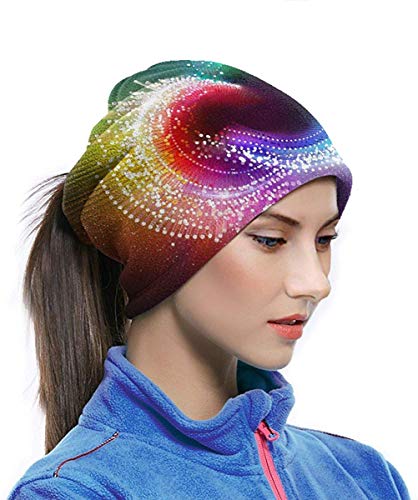 WlQshop Calentadores de Cuello Rainbow Colorful Dot Neck Gaiter Mascarilla Bufandas Headband For Men Women Sun UV Wind Dust Protection Skiing Riding Running