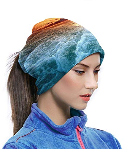 WlQshop Calentadores de Cuello Sunset Wave Neck Gaiter Mascarilla Bufandas Headband For Men Women Sun UV Wind Dust Protection Skiing Riding Running