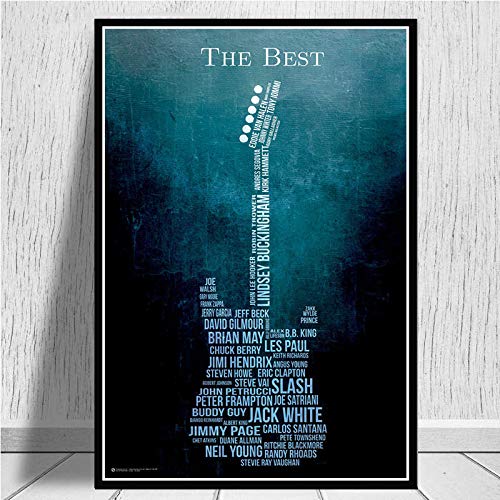 wojinbao sin Marco Impresiones en Lienzo Imágenes Arte de Pared Guitarras Instrumento Colecciones Música Cita ng Decoración para el hogar Cartel nórdico Sala de Estar 60x90cm