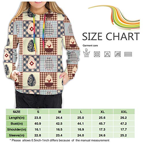 Women's Hoodies Tops,Autumnal Flora Wild Rural Nature Pattern Botanical Theme with Vibrant Colorful Leaves,Hoodie Sweatshirt Apparel for Women,Lady, Teens and Girls,Size:XL