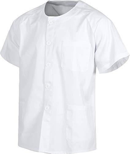 Work Team Casaca Sanitario Botones Manga Corta, un Bolso de Pecho y Dos Bajos. Hombre Blanco XL