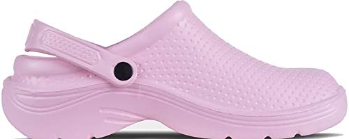 Work Team Zueco Sanitario EVA, Ultraligero, con Plantilla Ergonómica. Anatómico, con Cámara ortopédica, Suave para los pies. Unisex Rosa Claro 37