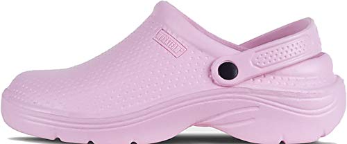 Work Team Zueco Sanitario EVA, Ultraligero, con Plantilla Ergonómica. Anatómico, con Cámara ortopédica, Suave para los pies. Unisex Rosa Claro 37