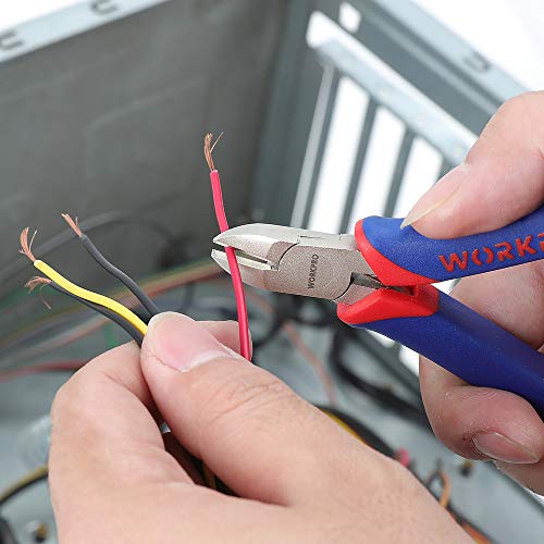 WORKPRO 5 Piezas Mini alicates de precisión, acero al carbono, Asa bimaterial, bolsa de almacenamiento