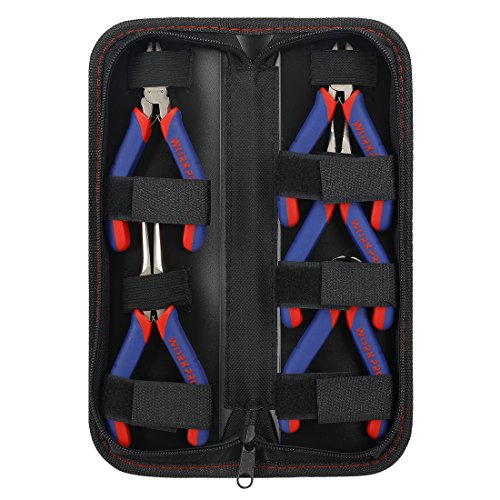 WORKPRO 5 Piezas Mini alicates de precisión, acero al carbono, Asa bimaterial, bolsa de almacenamiento