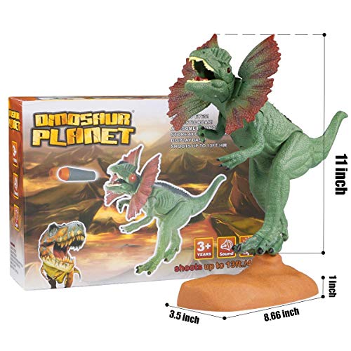 WOSTOO Juego de Dinosaurios, Catapult Boca Dinosaur Toy Realistic Jurassic Dinosaur Green con Ojos Brillantes, Sonidos y para niños pequeños Niños niñas