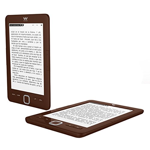 Woxter E-Book Scriba 195 Chocolate- Lector de Libros electrónicos 6" (1024x758, E-Ink Pearl Pantalla más Blanca, EPUB, PDF) Micro SD, Guarda más de 4000 Libros, Textura engomada, Color Chocolate