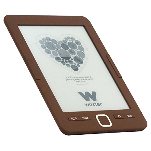 Woxter E-Book Scriba 195 Chocolate- Lector de Libros electrónicos 6" (1024x758, E-Ink Pearl Pantalla más Blanca, EPUB, PDF) Micro SD, Guarda más de 4000 Libros, Textura engomada, Color Chocolate