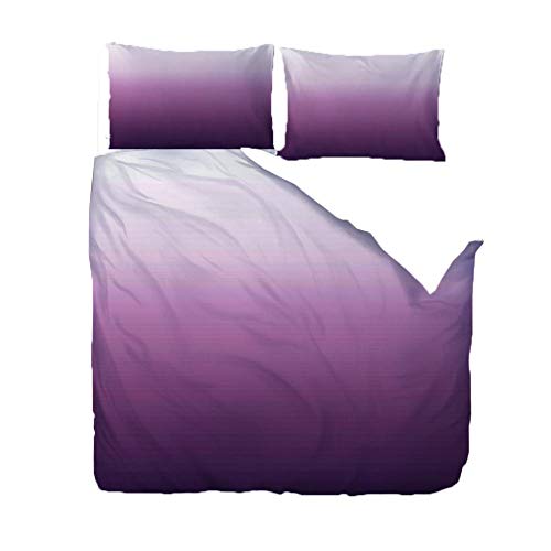 WPHRL Ropa de Cama 3D Imprimiendo Funda nórdica Degradado Gris púrpura Conjunto de 3 Piezas Niño niña Ligero Poliéster Suave Transpirable Viernes Negro de Navidad 140x200cm