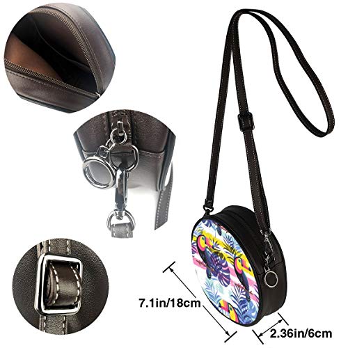 Wrution Botanical Seamless Marrón coloración del cabello <br>Touca - Bolso de hombro con cremallera para mujer (piel suave)